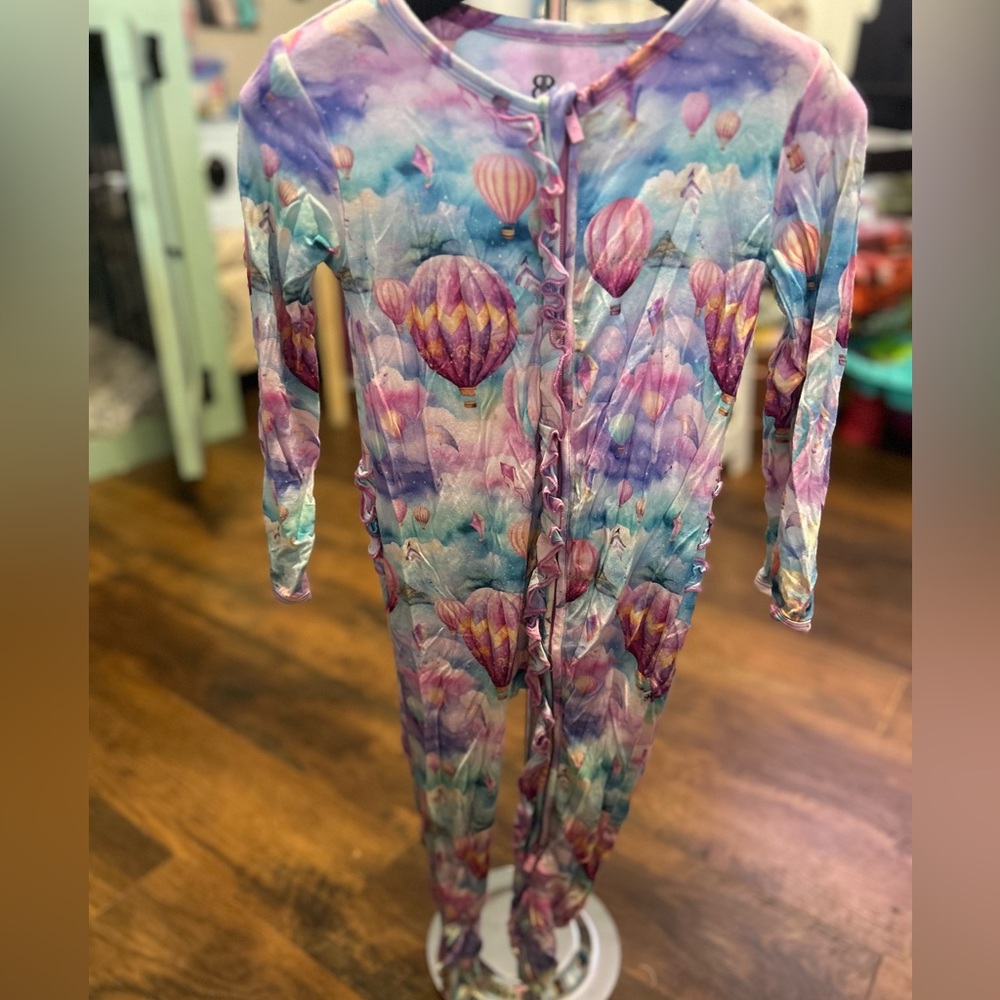 Whimsical Hot Air Balloon Kids Footie